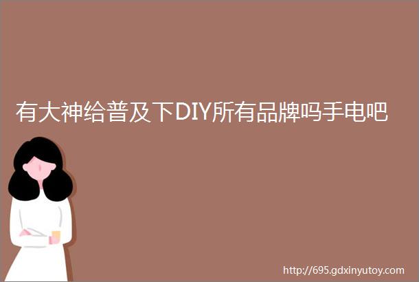 有大神给普及下DIY所有品牌吗手电吧