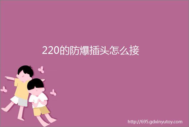 220的防爆插头怎么接