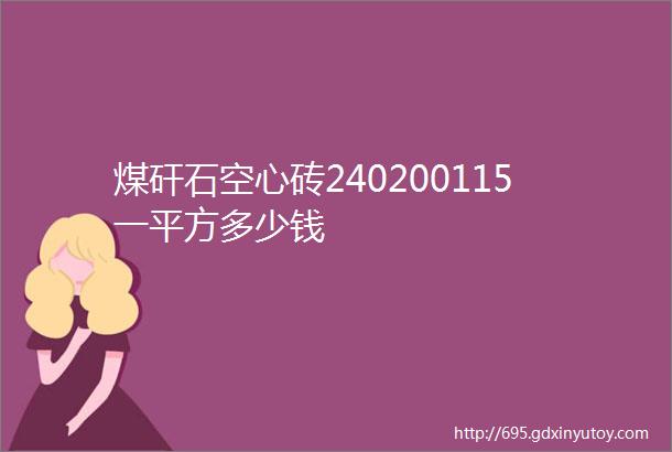 煤矸石空心砖240200115一平方多少钱