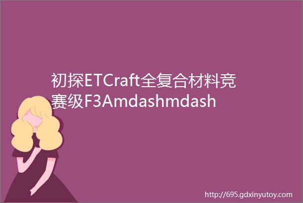 初探ETCraft全复合材料竞赛级F3AmdashmdashldquoAquariusrdquo水瓶座