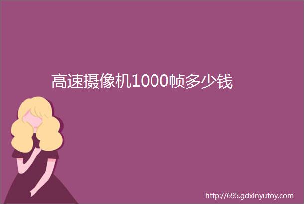 高速摄像机1000帧多少钱