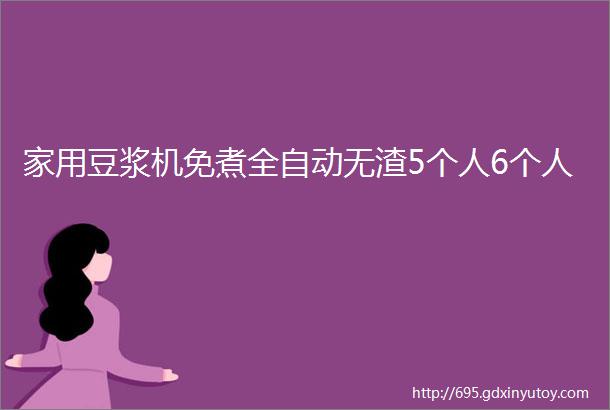 家用豆浆机免煮全自动无渣5个人6个人