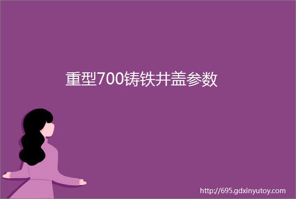 重型700铸铁井盖参数