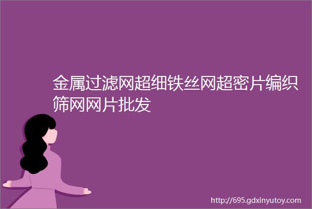 金属过滤网超细铁丝网超密片编织筛网网片批发