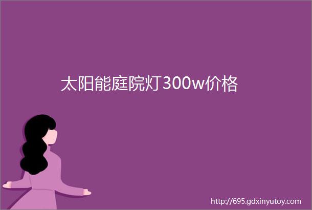 太阳能庭院灯300w价格