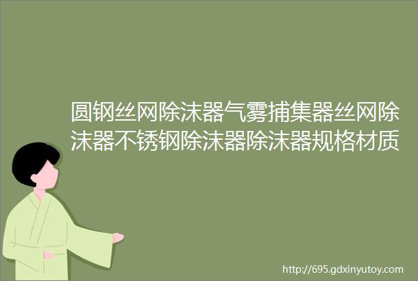 圆钢丝网除沫器气雾捕集器丝网除沫器不锈钢除沫器除沫器规格材质除沫器选型