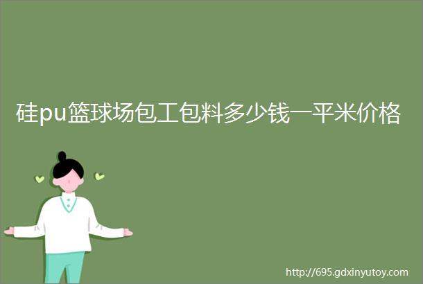 硅pu篮球场包工包料多少钱一平米价格