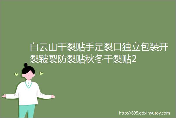 白云山干裂贴手足裂口独立包装开裂皲裂防裂贴秋冬干裂贴2