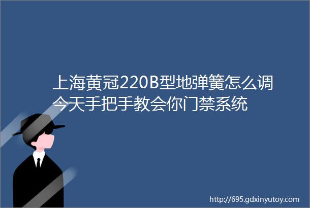 上海黄冠220B型地弹簧怎么调今天手把手教会你门禁系统