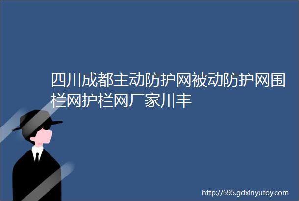 四川成都主动防护网被动防护网围栏网护栏网厂家川丰