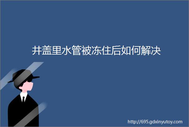 井盖里水管被冻住后如何解决