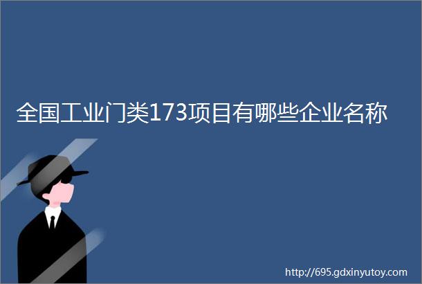 全国工业门类173项目有哪些企业名称