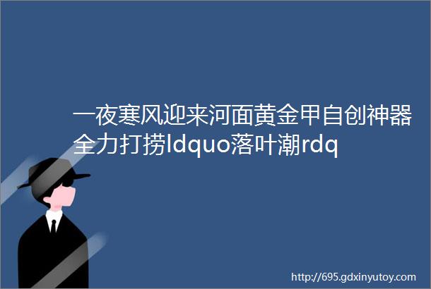 一夜寒风迎来河面黄金甲自创神器全力打捞ldquo落叶潮rdquo