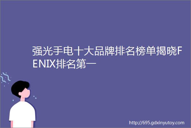 强光手电十大品牌排名榜单揭晓FENIX排名第一