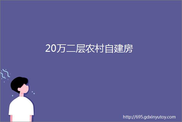 20万二层农村自建房