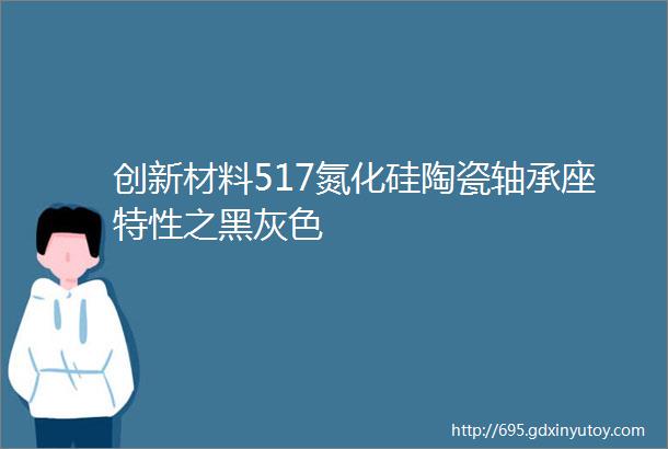 创新材料517氮化硅陶瓷轴承座特性之黑灰色