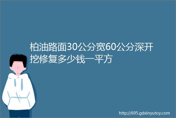 柏油路面30公分宽60公分深开挖修复多少钱一平方