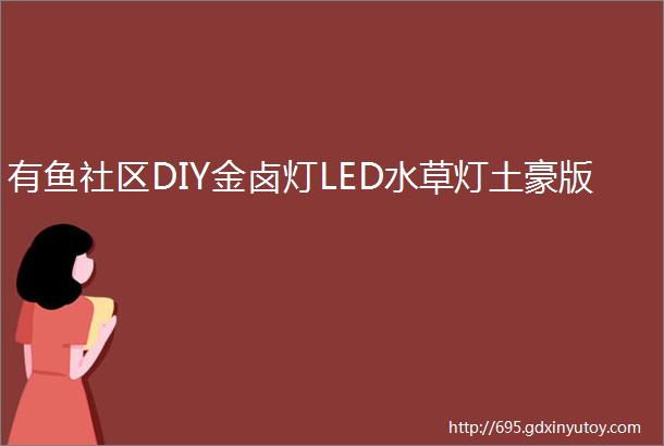 有鱼社区DIY金卤灯LED水草灯土豪版