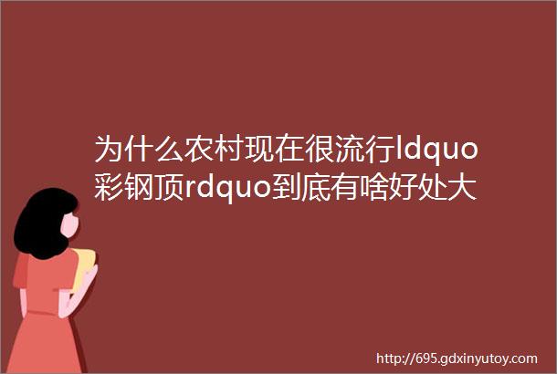 为什么农村现在很流行ldquo彩钢顶rdquo到底有啥好处大哥真相了