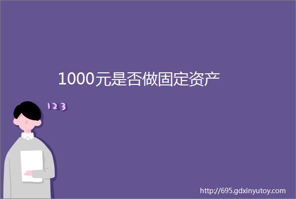 1000元是否做固定资产