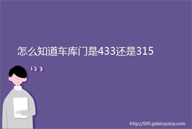 怎么知道车库门是433还是315