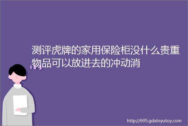 测评虎牌的家用保险柜没什么贵重物品可以放进去的冲动消