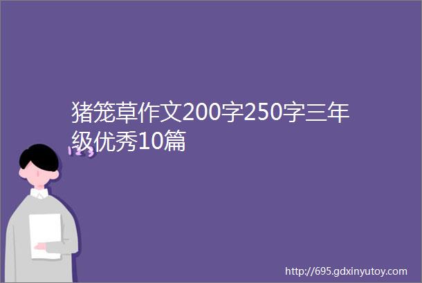 猪笼草作文200字250字三年级优秀10篇